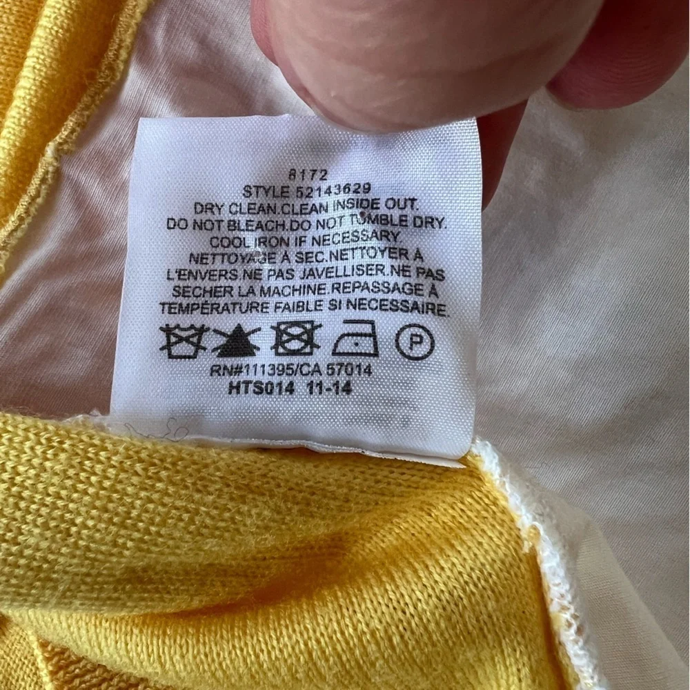 Tory Burch Edwina Embroidered Panel Merino Collared Sweater, Sun Yellow, S/P